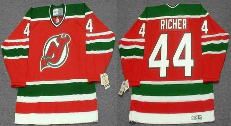 2019 Men New Jersey Devils #44 Richer red CCM NHL jerseys->new jersey devils->NHL Jersey